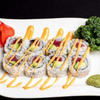 Spicy Tuna Avocado Roll · Fresh sushi. roll or hand roll.