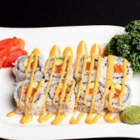 Spicy Salmon Roll · Fresh sushi. roll or hand roll.