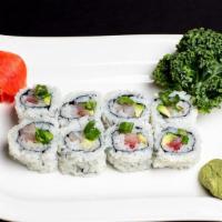 Yellowtail Scallion Avocado Roll · Fresh sushi. roll or hand roll.