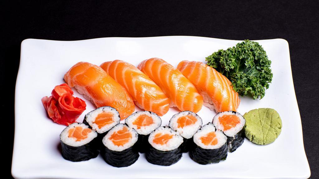 Salmon Combo · 4 Salmon Sushi & Salmon Roll.