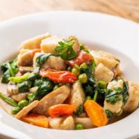 Gnocchi Vegetarian Sauce · Homemade gnocchi with mixed vegetable.