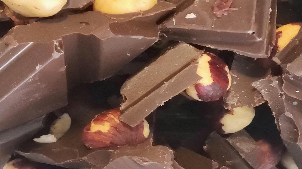 Coffee Hazelnut Bark. · Any Coffee Lovers around?  Coffee & Chocolate collide and now you can have the best of both worlds with this Dark Chocolate,  Coffee flavored Chocolate & Hazelnut Bark.
