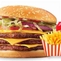 Triple Cheeseburger · WITH 1 SIDE AND CAN SODA