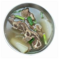 Kalbi Tang (Short Rib Soup) · Short rib beef soup in long simmered beef broth.