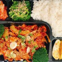 Pork Stir Fry Lunch Box · Pork stir fry lunch box, comes with white rice, side dishes