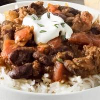 *New*  Vegan Chili · Organic - Red Kidney Beans, Sietan Chopped Meat, Sweet Green Peppers, Red Onion, Garlic, Sca...