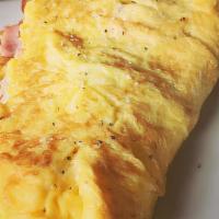 Meat Lover Omelet · Ham, bacon, sausage. Pork Bacon and Pork Sausage only, no substitutions.