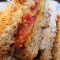 Chicken Club · Chicken cutlet, Swiss cheese, bacon, lettuce & tomato.