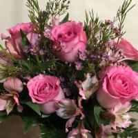 Just Pinks · Pretty Pink Roses with other pink flowers ,  
suitable for  October  Breast Cancer Awareness