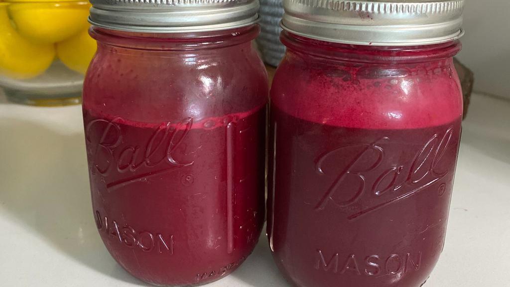 Beet Juice · Cold pressed beet juice infused with ginger, carrot and turmeric.