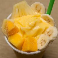 Hawai C · Mango, pineapple, banana with orange juice.