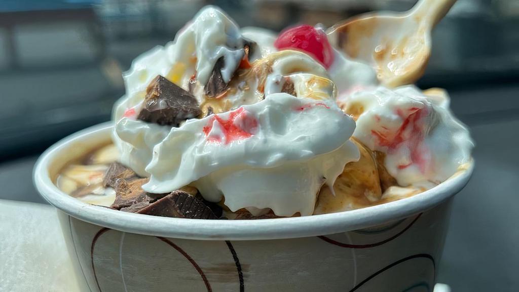 Hot Fudge Sundae · Your choice of ice cream with creamy hot fudge and whipped cream cherry.