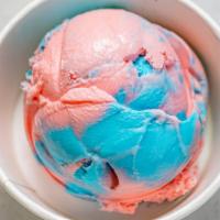 Cotton Candy À La Mode · Two chocolate wafer cookies with cotton candy ice cream. Rolled in cotton candy crunch with ...