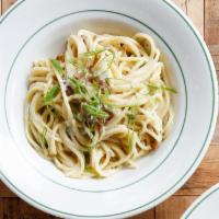 Chitarra Alla Carbonara · guanciale, egg yolk, scallion, pecorino