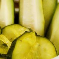 House-Made Pickles · House-made dill and bread & butter pickles.