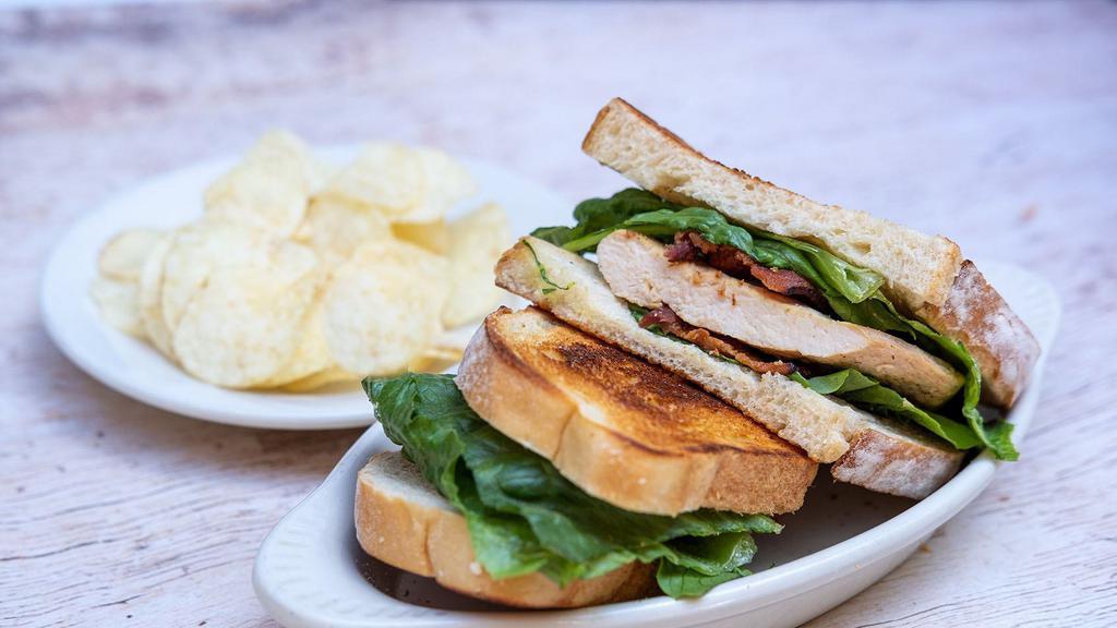 Spicy Chicken Blt · Grilled chicken, bacon, lettuce, tomato, and chipotle mayo on sourdough.