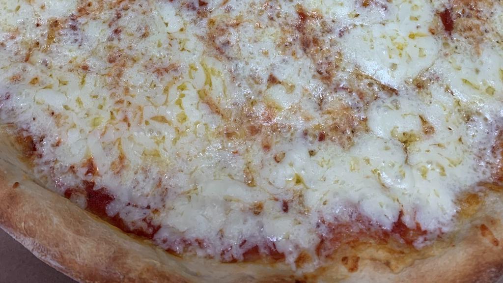 Cheese Pizza · Mozzarella and homemade marinara sauce.