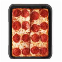Pepperoni Cheesy Sticks · Ten pieces of freshly baked bread, covered with cheese, pepperoni and topped with spices.