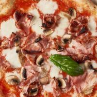 Prosciutto E Funghi · San marzano tomato, mozzarella, cooked ham, fresh cremini mushrooms, extra virgin olive oil,...