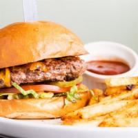 Big Island Cheddar Burger · Popular. Grass-fed big island beef, pickles, lettuce, tomatoes and red onions with porter ke...