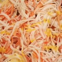 Crab Meat Salad · Crab meat (imitation), spring mix, lettuce, grape tomato, red onion, radish, baby carrot wit...