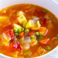 Sam'S White Hot & Sour Soup · Extra hot, extra sour (mushrooms, water chestnuts,carrot, celery, bean curd, finely diced w....