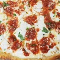 Brooklyn Pizza · (12 slices) thin crust Sicilian with mozzarella and spotted with a san marzano marinara sauce.