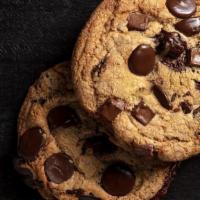 Chocolate Chunk Cookie · Chewy brown butter cookie with decadent morsels of chocolate and pretzel