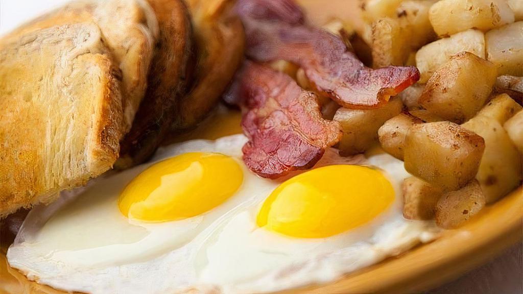 Home Fries · Home fries, 2 eggs, bacon or ham or sausage.