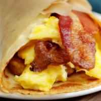 Bec Wrap · Bacon, eggs, and cheese.