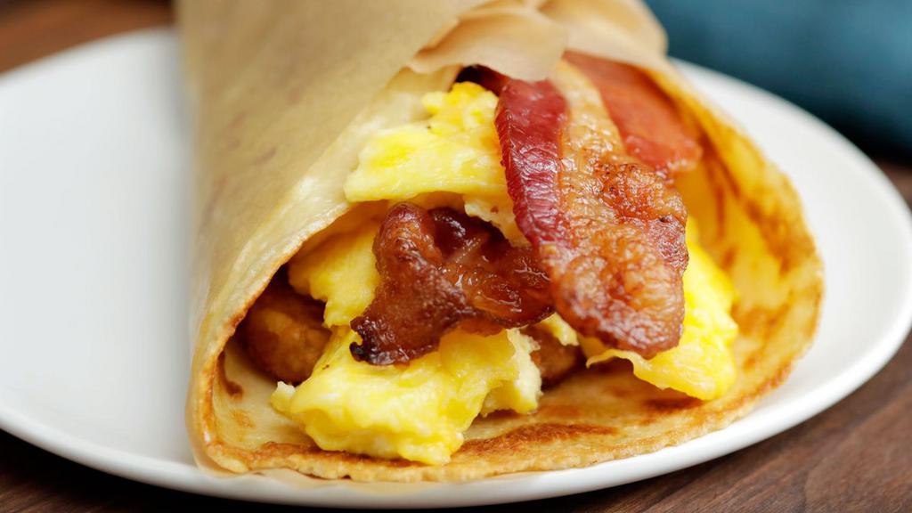 Bec Wrap · Bacon, eggs, and cheese.