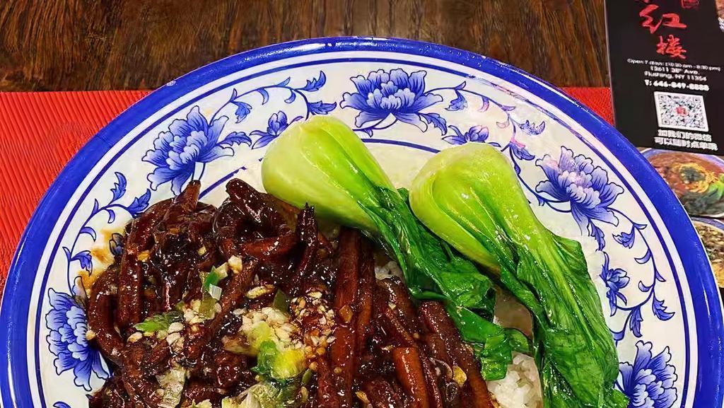 Stir-Fried Shredded Eel With Hot Oil With Rice / 响油鳝丝饭 · 