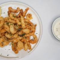 Fried Calamari · Battered and deep-fried squid with whole grain mustard Tartar sauce