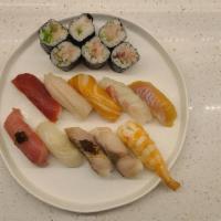 Sushi Dinner · 10 pcs nigiri and 6pcs roll