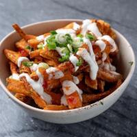 Sweet Potato Fries · Sweet Potato Fries, Served With Sweet Chilli Sauce, Sour Cream & Scallions. (Sauces on Side)