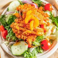 Firecracker Salad · Fresh greens, veggies, onions, mandarin orange, served with sweet orange chili dressing