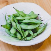 Edamame · Boiled young soy beans.