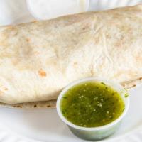 Chicken Burrito · Popular item. 12-inch flour tortilla stuffed with rice, beans, chicken, lettuce, pico de gal...