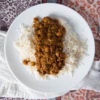 Chana Masala · Chickpeas with tomatoes, onions and spices.