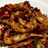 Dry Sautéed Fresh Shrimp With Chili Pepper · Hot & Spicy