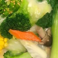 Vegetable Ramen · Shio. (Pork broth), mixed vegetables.