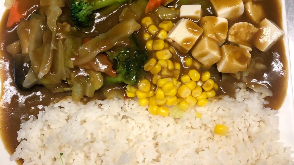 Vegetable Tofu Curry Rice · mixed vegetable , tofu , curry sauce
