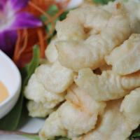 Rock Shrimp · Fried shrimp served with creamy spicy mayo sauce.
