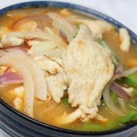 Tom Yum Noodle Soup · Includes rice noodles, mushroom, onion, and bell pepper in a spicy and sour lime juice broth...
