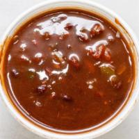 Black Bean Soup · Black beans, mild salsa, veggie broth, cumin, mild chili powder (very little)
