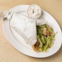 Gyro Sandwich · Meat or chicken souvlaki on pita bread with lettuce, tomato, onion and tzatziki sauce. 
( NO...