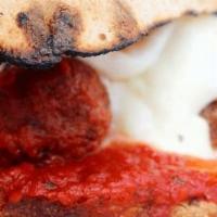 Pete’S Meatball Parmigiana Sandwich · House made beef and pork meatballs with our marinara sauce and smothered in mozzarella.