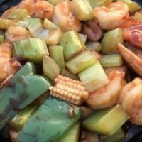 Kung Po Shrimp · Hot and spicy.