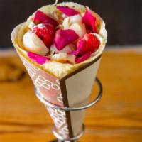  Lychee Valentine · Gluten free. Lychee, raspberry, brule custard cream whipped yogurt almonds.