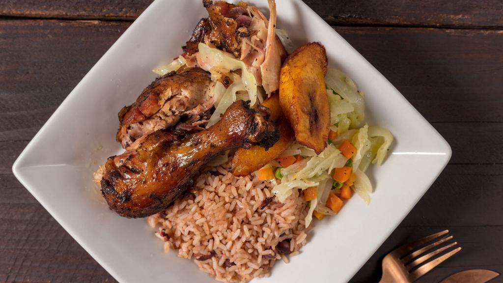 Jamaican Jerked Chicken · Jamaican jerked seasoning, chicken.